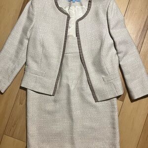 ANTONIO MELANI Cream and Brown Blazer & Dress Set